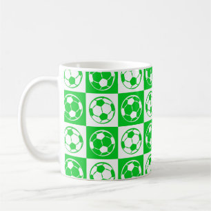 Schaakbord Voetbal / Voetbalpatroon - Groen Koffiemok