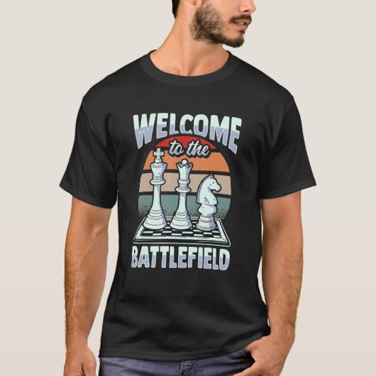 Schaakbord voor een schaker t-shirt (Voorkant)