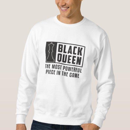 Schaakbord Zwart Koningin Checkmate Board Gift Trui (Voorkant)