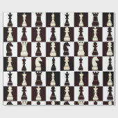 Schaakbord zwart-wit patroon cadeaupapier (Vlak)