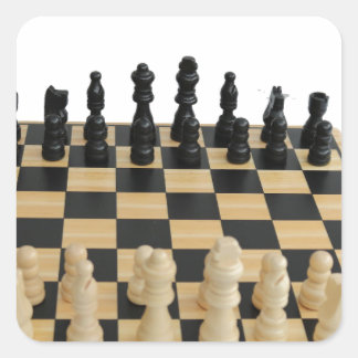 schaakbordontwerp vierkante sticker