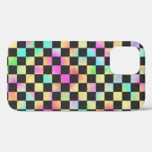 Schaakbordpatroon in 80's kleuren Case-Mate iPhone case (Achterkant (horizontaal))