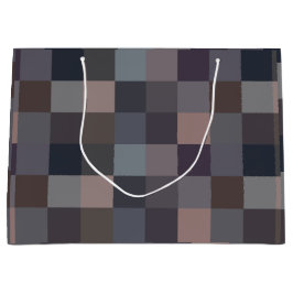 Schaakbordpatroon in grijs groot cadeauzakje