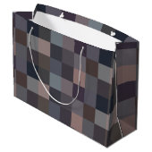 Schaakbordpatroon in grijs groot cadeauzakje (Achterkant Gekanteld)