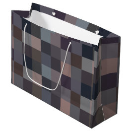 Schaakbordpatroon in grijs groot cadeauzakje