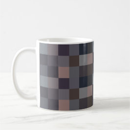 Schaakbordpatroon in grijs koffiemok