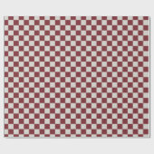 Schaakbordpatroon - rood en gebroken wit cadeaupapier (Vlak)
