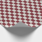Schaakbordpatroon - rood en gebroken wit cadeaupapier (Hoek)