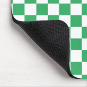 Schaakbordpatroon Wit Groen Muismat (Hoek)