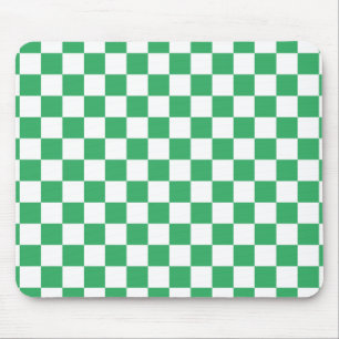 Schaakbordpatroon Wit Groen Muismat