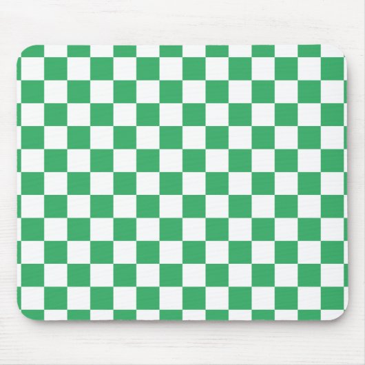 Schaakbordpatroon Wit Groen Muismat (Voorkant)
