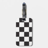 Schaakbordpatroon Zwart-wit Bagagelabel (Achterkant verticaal)