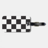 Schaakbordpatroon Zwart-wit Bagagelabel (Achterkant horizontaal)