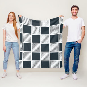 Schaakbordruit Strepen Geruit Fleece Deken