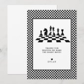 Schaakbordspel Nacht Verjaardag Welkomstbord Bedankkaart (Voorkant / Achterkant)