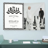 Schaakbordspel Nacht Verjaardag Welkomstbord Spandoek (Beurs)