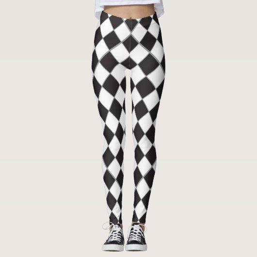 Schaakbordstijl Leggings (Voorkant)