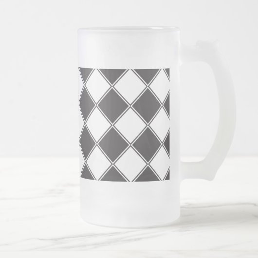 Schaakbordstijl Matglas Bierpul (Rechts)