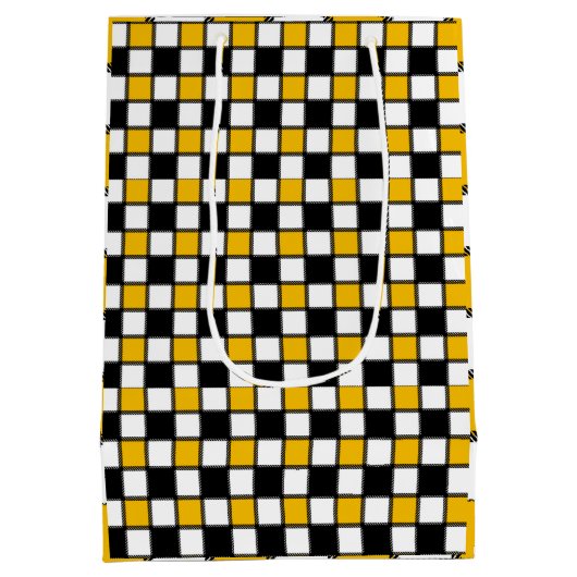 Schaakbordstijl Medium Cadeauzakje (Achterkant)
