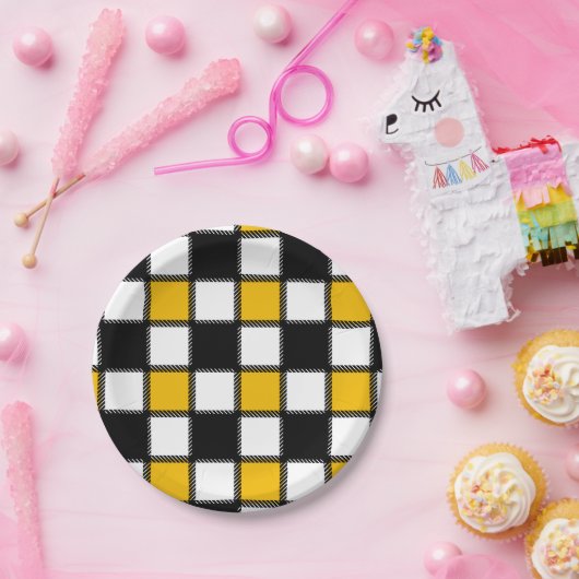 Schaakbordstijl Papieren Bordje (Feest)