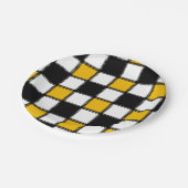 Schaakbordstijl Papieren Bordje (Gekanteld)