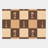 Schaakbordstukken Inpakpapier Vel (Voorkant)