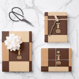 Schaakbordstukken Inpakpapier Vel