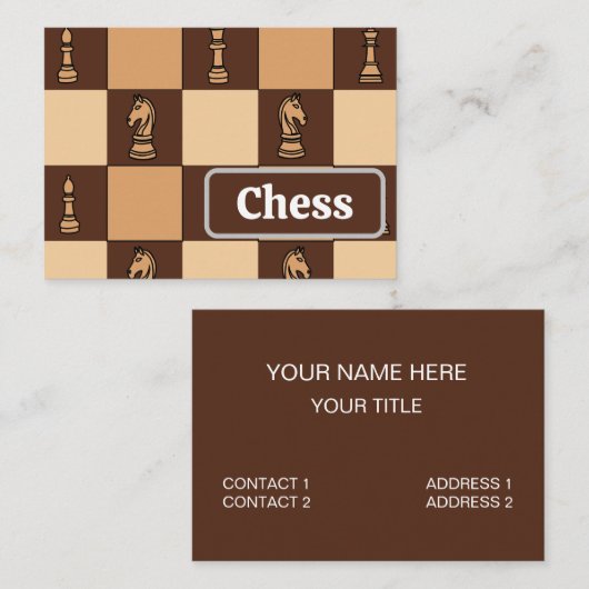 Schaakbordstukken Visitekaartje (Voorkant / Achterkant)
