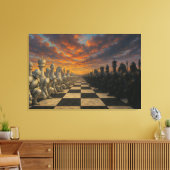 Schaakcanvaskunst Canvas Afdruk (Insitu (Woonkamer))