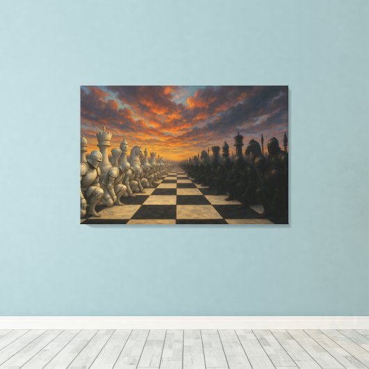 Schaakcanvaskunst Canvas Afdruk (Insitu (Houten vloer))