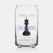 Schaakclub een Classic King Drawing Drinkware Bier Blikvorm Glas (Voorkant)