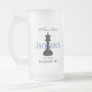Schaakclub met Klassieke Koning Teken Drinkware Matglas Bierpul