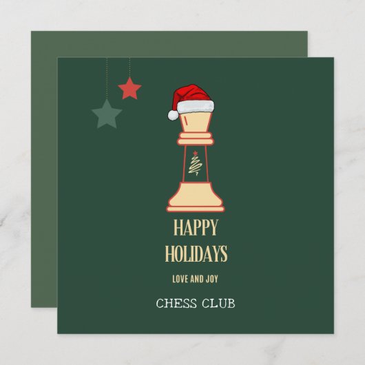 schaakclub vrolijk kerstfeest kerstkaart (Voorkant / Achterkant)
