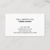 Schaakcoach / Tutor Visitekaartje (Achterkant)