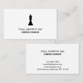 Schaakcoach / Tutor Visitekaartje (Voorkant / Achterkant)