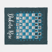 Schaakdeken - Schaakwerpdeken - Schaakfleece Fleece Deken (Voorkant (Horizontaal))