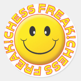 Schaakfreak glimlach ronde sticker
