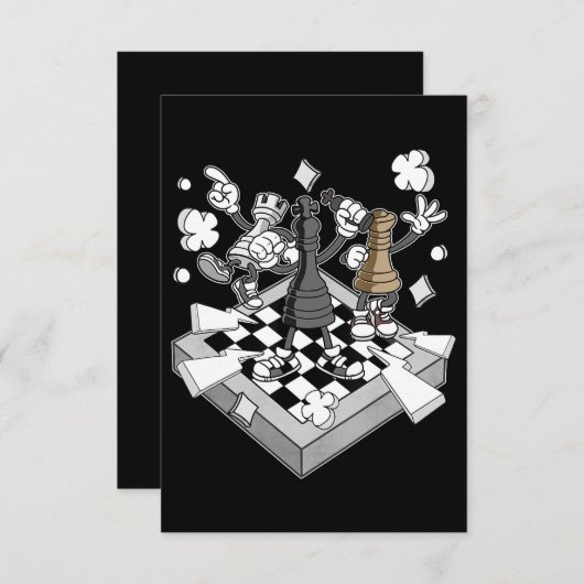 schaakgevecht chessman checkmate chess play kaart (Voorkant / Achterkant)