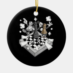 schaakgevecht chessman checkmate chess play keramisch ornament