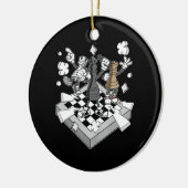 schaakgevecht chessman checkmate chess play keramisch ornament (Links)