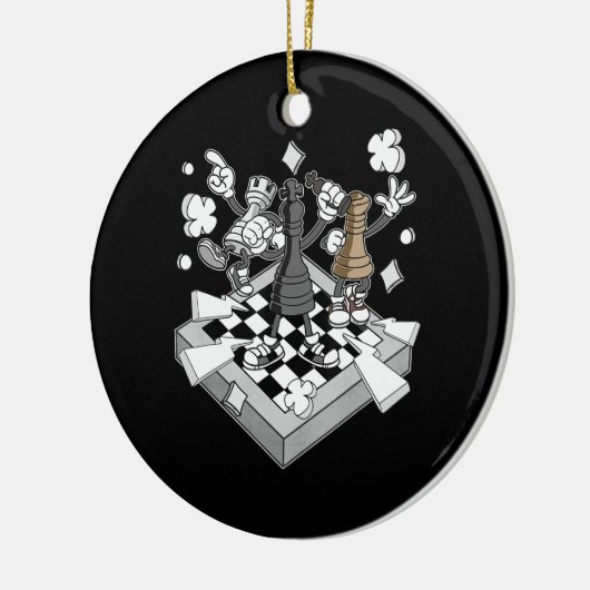 schaakgevecht chessman checkmate chess play keramisch ornament (Links)