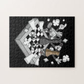 schaakgevecht chessman checkmate chess play legpuzzel (Horizontaal)