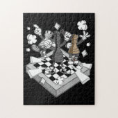 schaakgevecht chessman checkmate chess play legpuzzel (Verticaal)