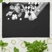 schaakgevecht chessman checkmate chess play theedoek (Gevouwen)