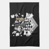 schaakgevecht chessman checkmate chess play theedoek (Verticaal)