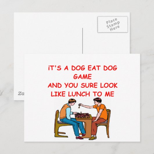 schaakgrap briefkaart (Voorkant / Achterkant)