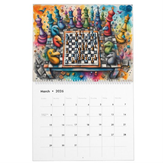 Schaakkalender 2025 kalender (Mar 2026)