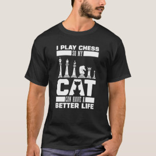 Schaakkat Meester Schaakstuk Schaakbord Schaken T-shirt