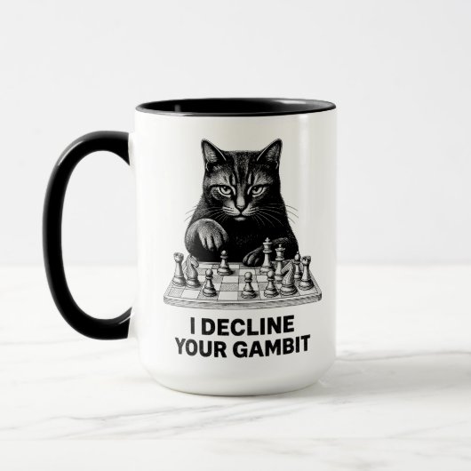 Schaakkat Weigert Uw Gambiet Mok (Links)