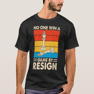 Schaakkleding retro zonsondergang voor schaakspel t-shirt